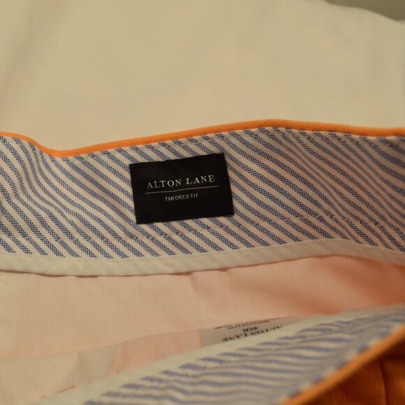 Alton Lane Men's Tailored Fit Chino Shorts Size 40R Stretch, Orange NWT #0096 - Picture 2 of 6